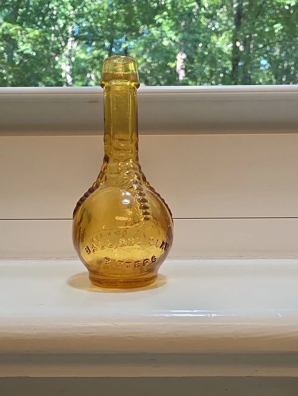 Vintage Green and Amber Miniature Decorative Glass Bottles - Home Accents